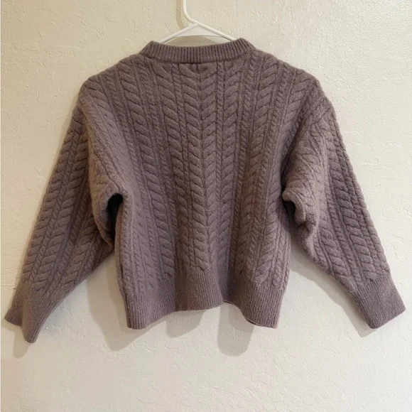 Sweaty Betty Purple Wool and Cashmere Blend Sweater Cable Knit Sweater size US 8 - Picture 4 of 8
